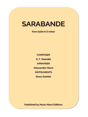 cover image of Sarabande from Suite in D minor by G. F. Haendel